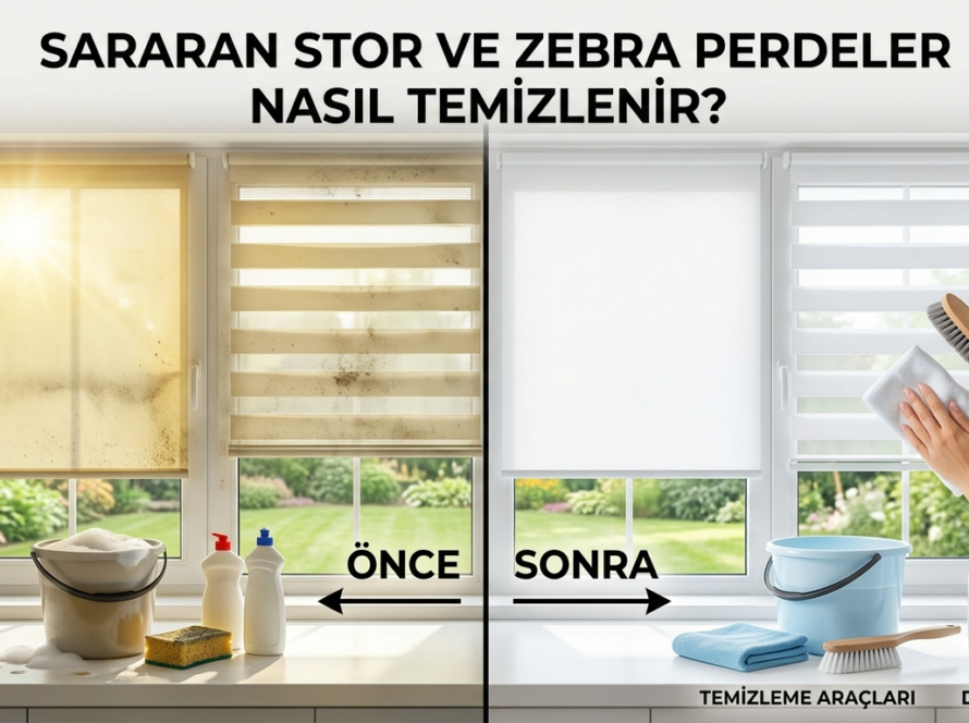Sararan stor ve zebra perdeleri evde temizleme yöntemleri