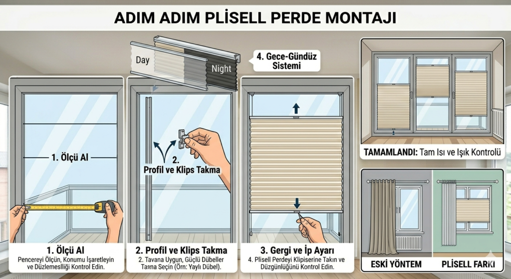plicell perde nasıl takılır