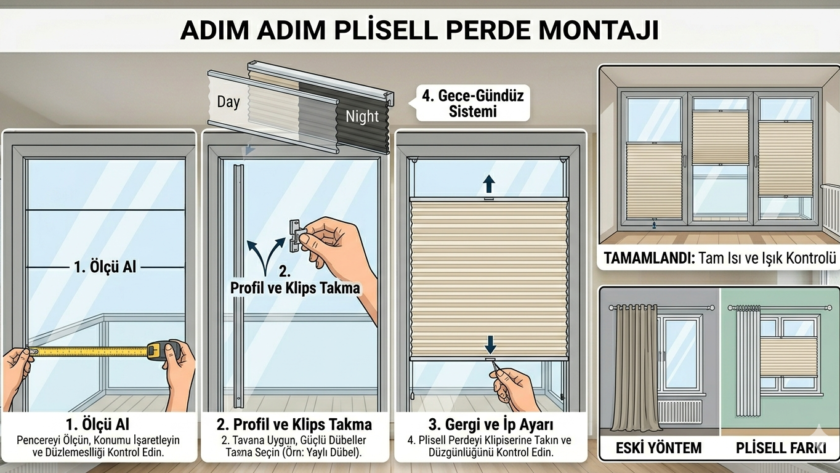 plicell perde nasıl takılır