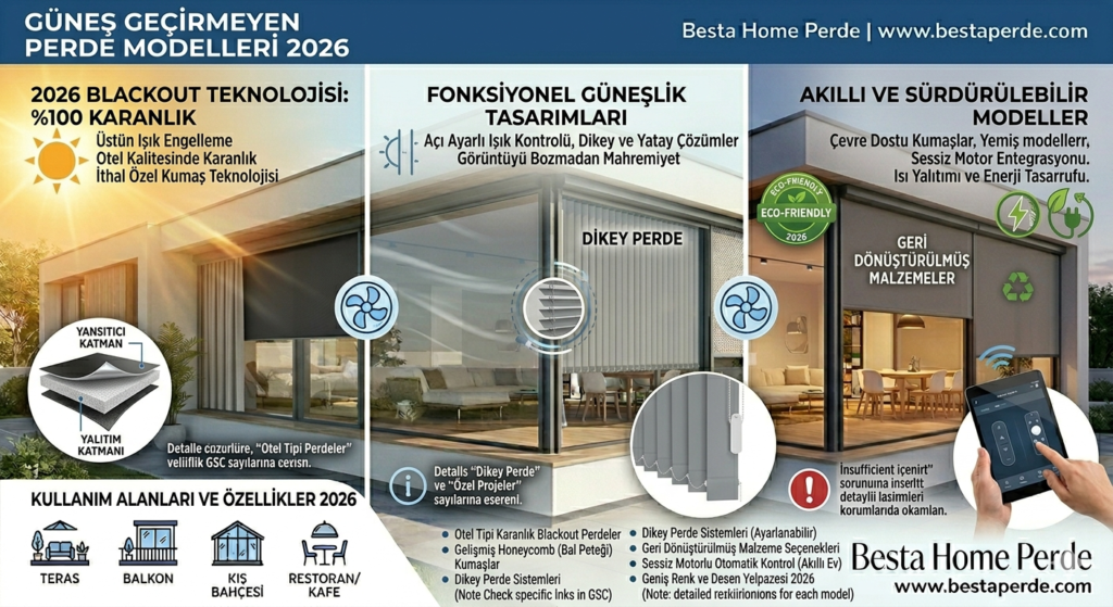 Kocaeli'de bir yatak odasında güneş ışığını tamamen kesen gri blackout perde