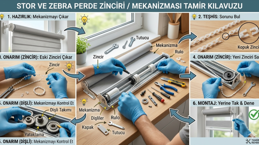 Stor perde yan mekanizma ve zincir tamiri nasıl yapılır