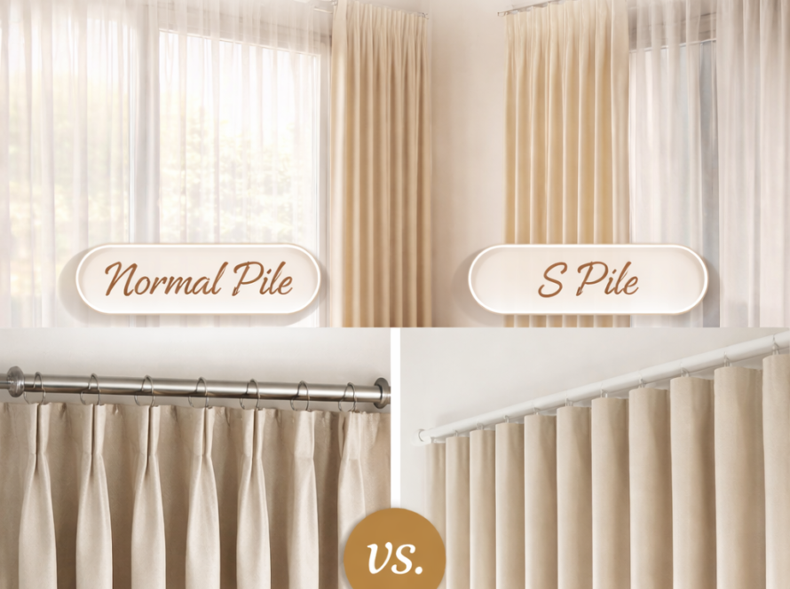 Tavandan yere kadar kusursuz dalgalar halinde inen S pile tül perde