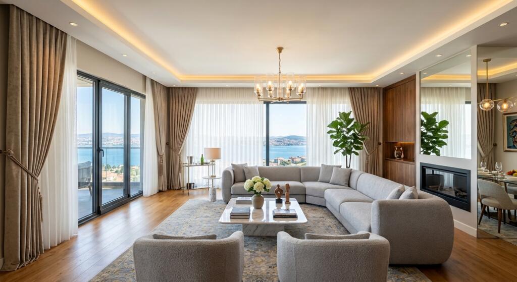 İzmit salon perde modelleri koleksiyonumuzdan lüks evler için özel tasarlanmış şık dökümlü tasarımlar
