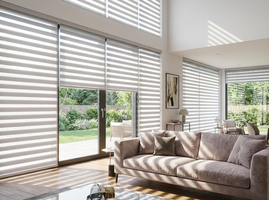 Başiskele zebra perde koleksiyonundan modern salonlar için özel tasarımlar